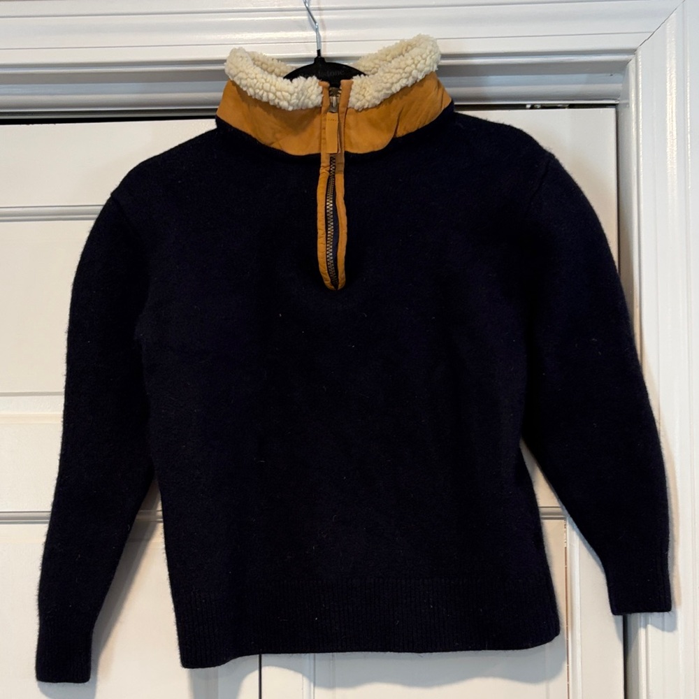 Orvis Navy Sherpa-Lined Half Zip Pullover